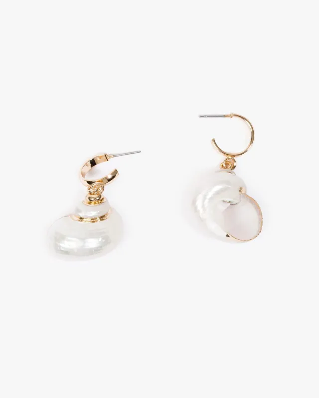 Pearl Beach Charm Hoop Earrings sold by Collete Hayman