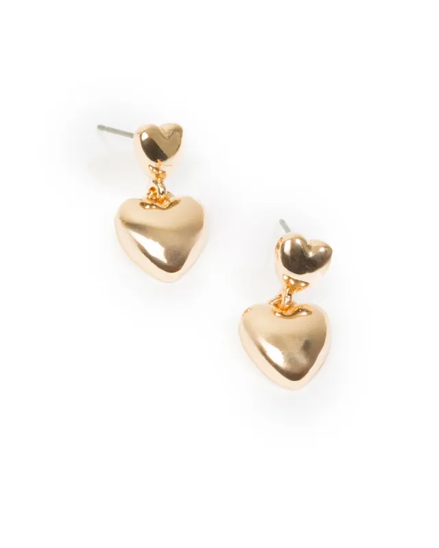 Double Heart Drop Earrings sold by Collete Hayman