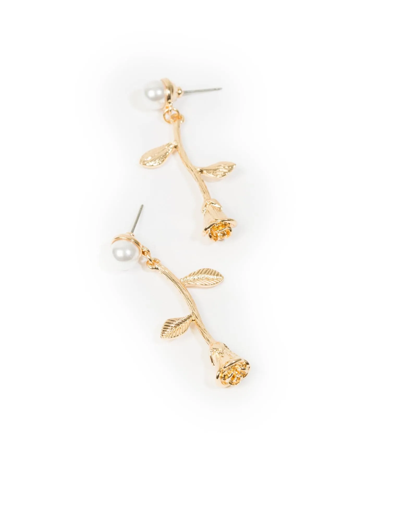 Gold Metal Reversed Rose Earrings sold by Collete Hayman product image thumbnail 3