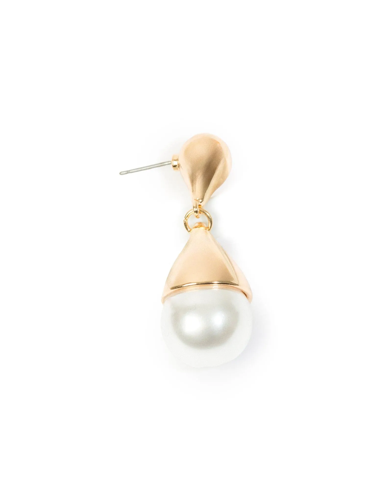 Gold Half Pearl Detail Drop Earrings sold by Collete Hayman product image thumbnail 3