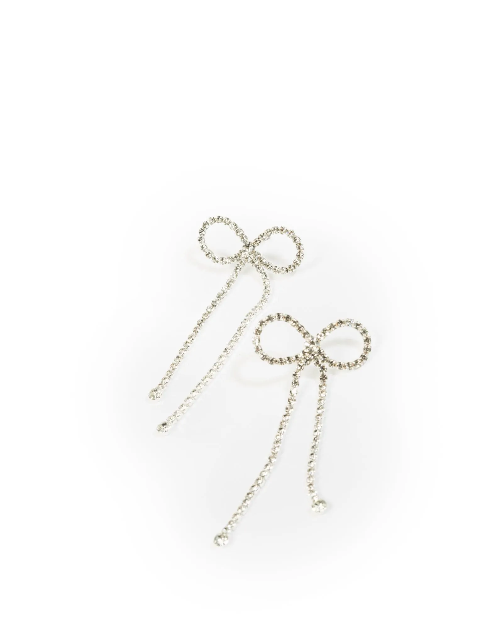 Crystal Rhinestone Bow Drop Earrings sold by Collete Hayman product image thumbnail 3