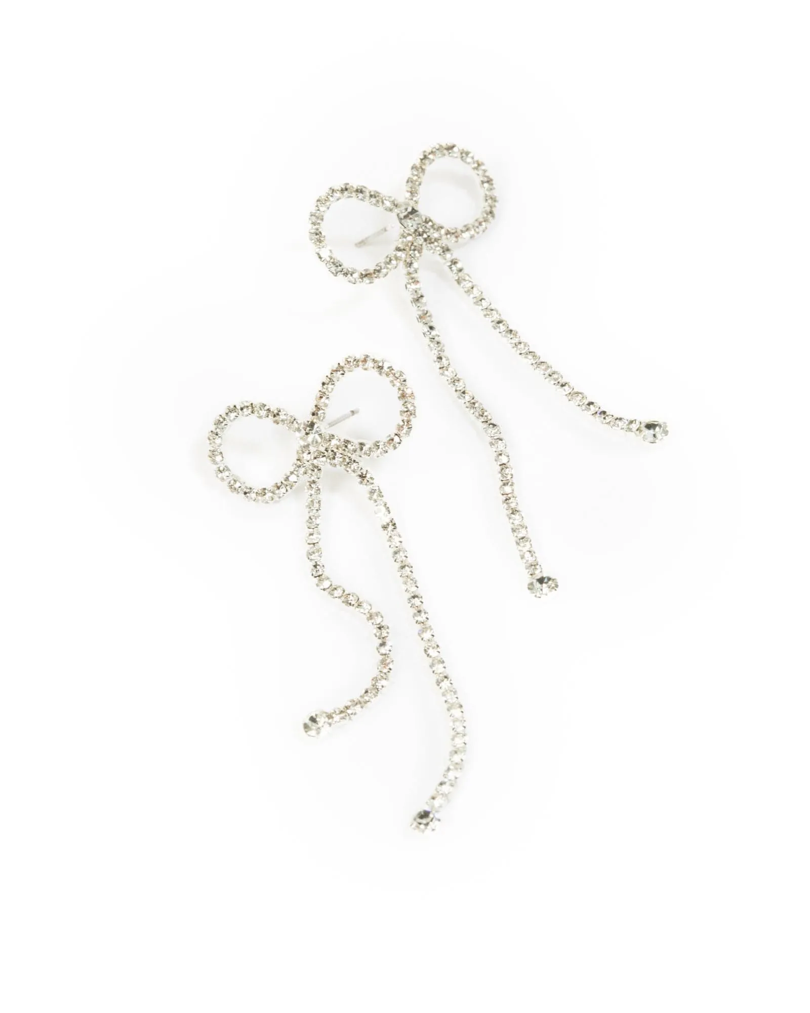 Crystal Rhinestone Bow Drop Earrings sold by Collete Hayman product image thumbnail 2