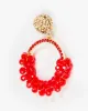 Red Beaded Circle Drop Earrings sold by Collete Hayman