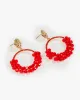 Red Beaded Circle Drop Earrings sold by Collete Hayman