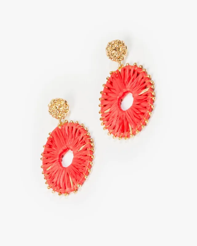 Red Wrapped Oval Drop Earrings sold by Collete Hayman