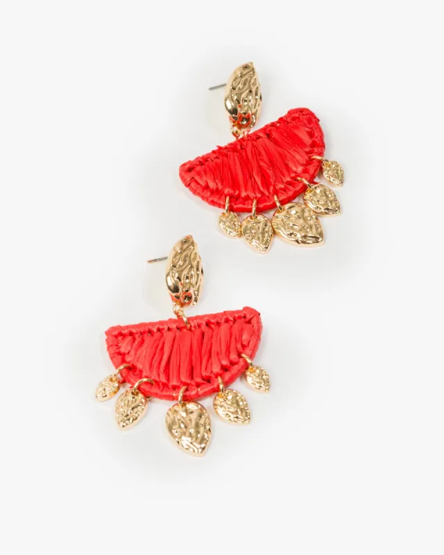 Red Wrapped Textural Drop Earrings sold by Collete Hayman
