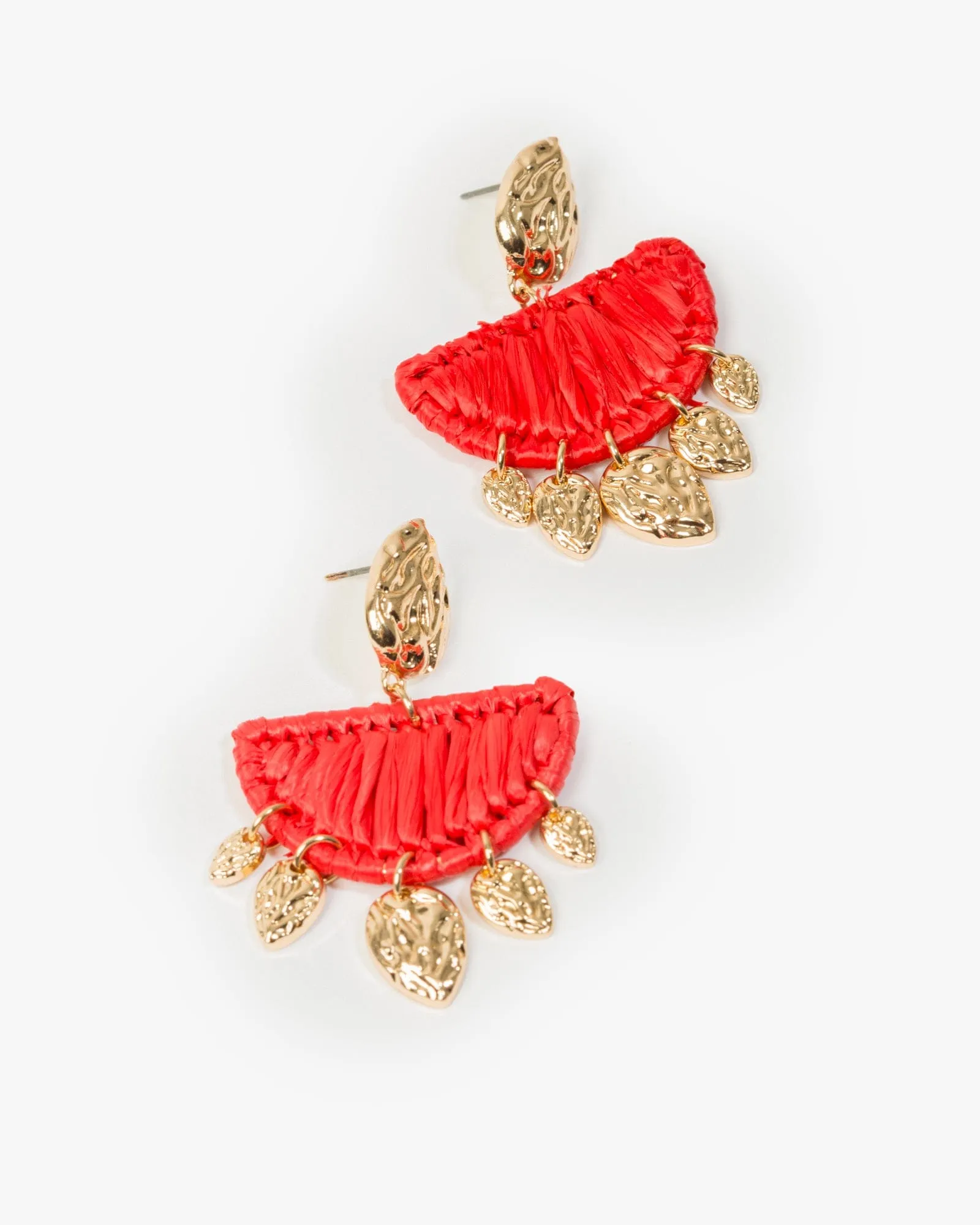 Red Wrapped Textural Drop Earrings sold by Collete Hayman