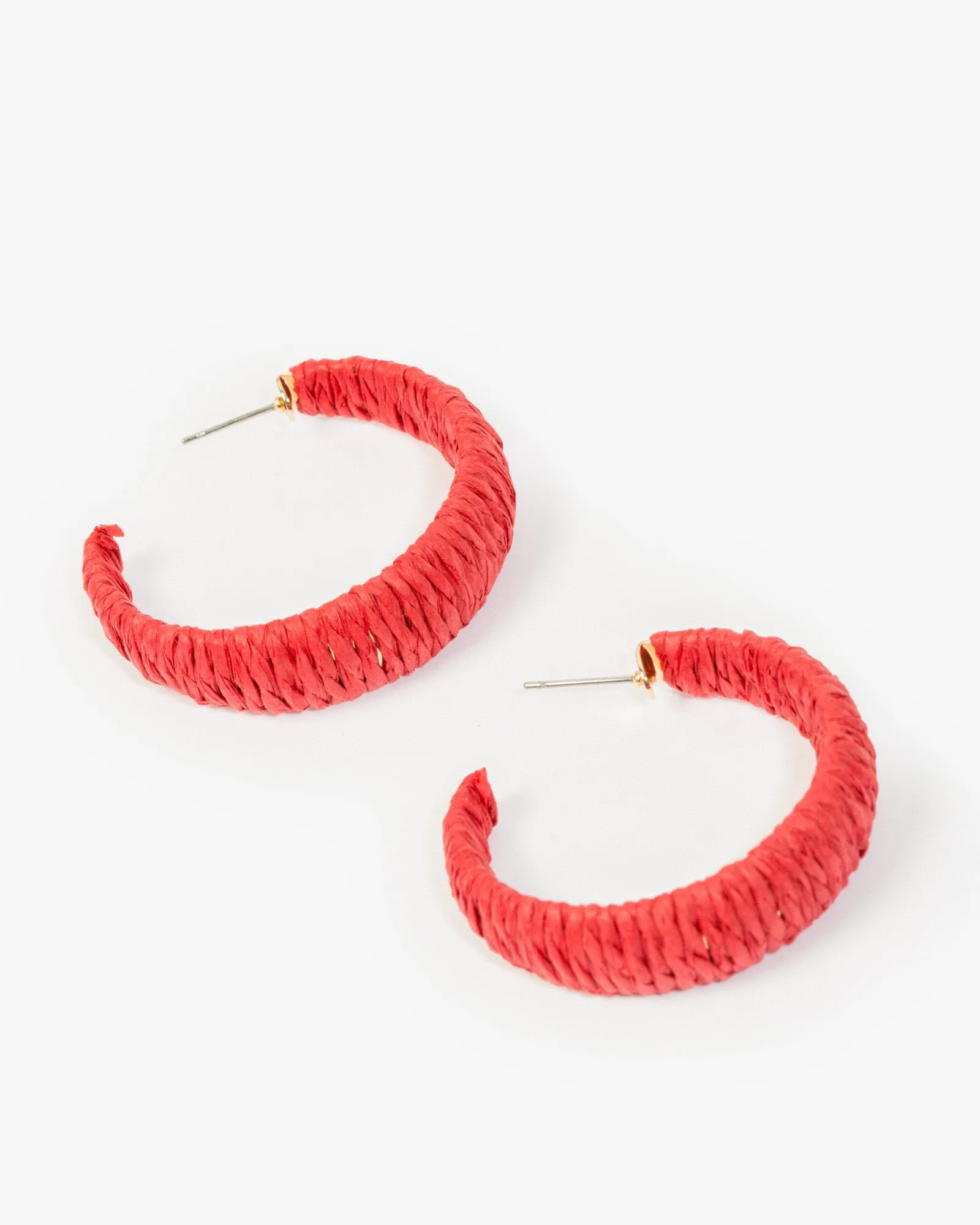 Red Wrapped Hoop Earrings sold by Collete Hayman