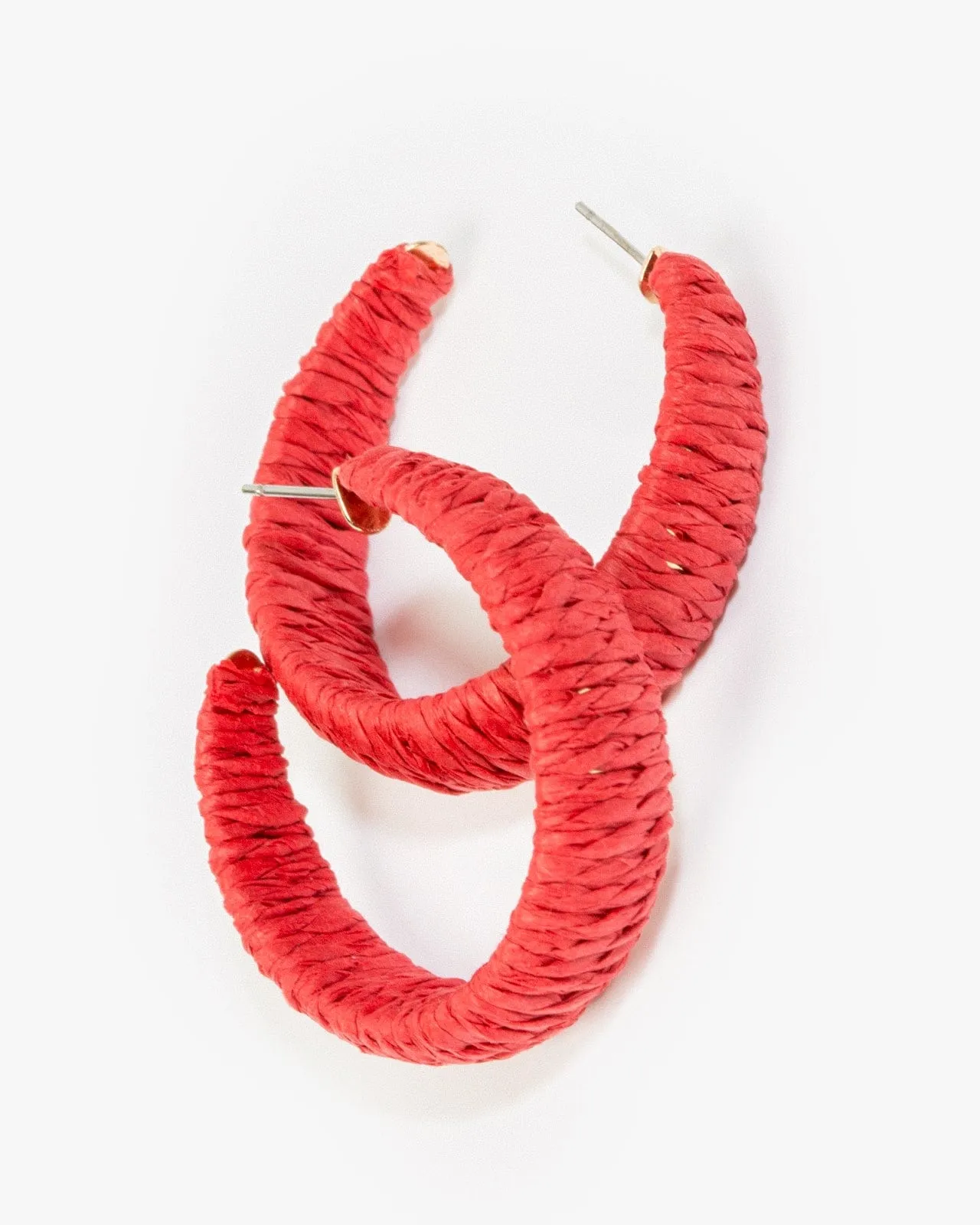 Red Wrapped Hoop Earrings sold by Collete Hayman product image thumbnail 3