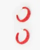 Red Wrapped Hoop Earrings sold by Collete Hayman