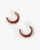 Red Organic Lined Hoop Earrings sold by Collete Hayman
