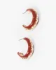 Red Organic Lined Hoop Earrings sold by Collete Hayman