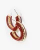 Red Organic Lined Hoop Earrings sold by Collete Hayman