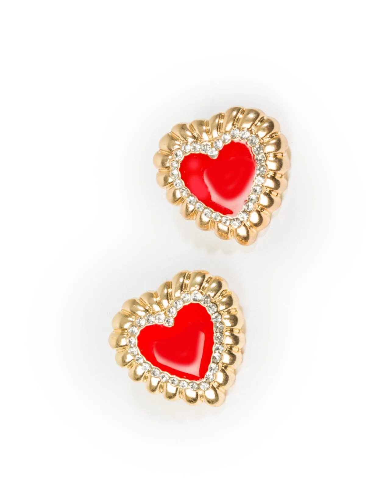 Red Heart Statement Stud Earrings sold by Collete Hayman product image thumbnail 2