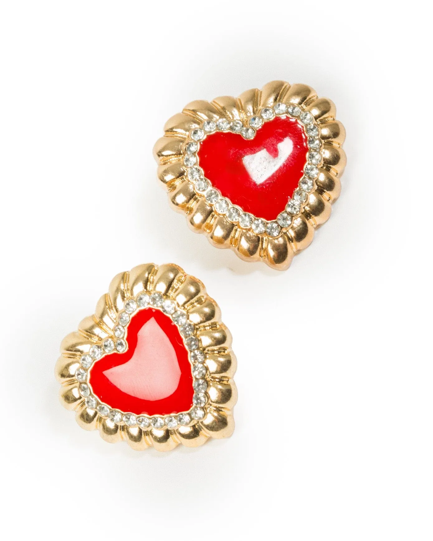 Red Heart Statement Stud Earrings sold by Collete Hayman product image thumbnail 3