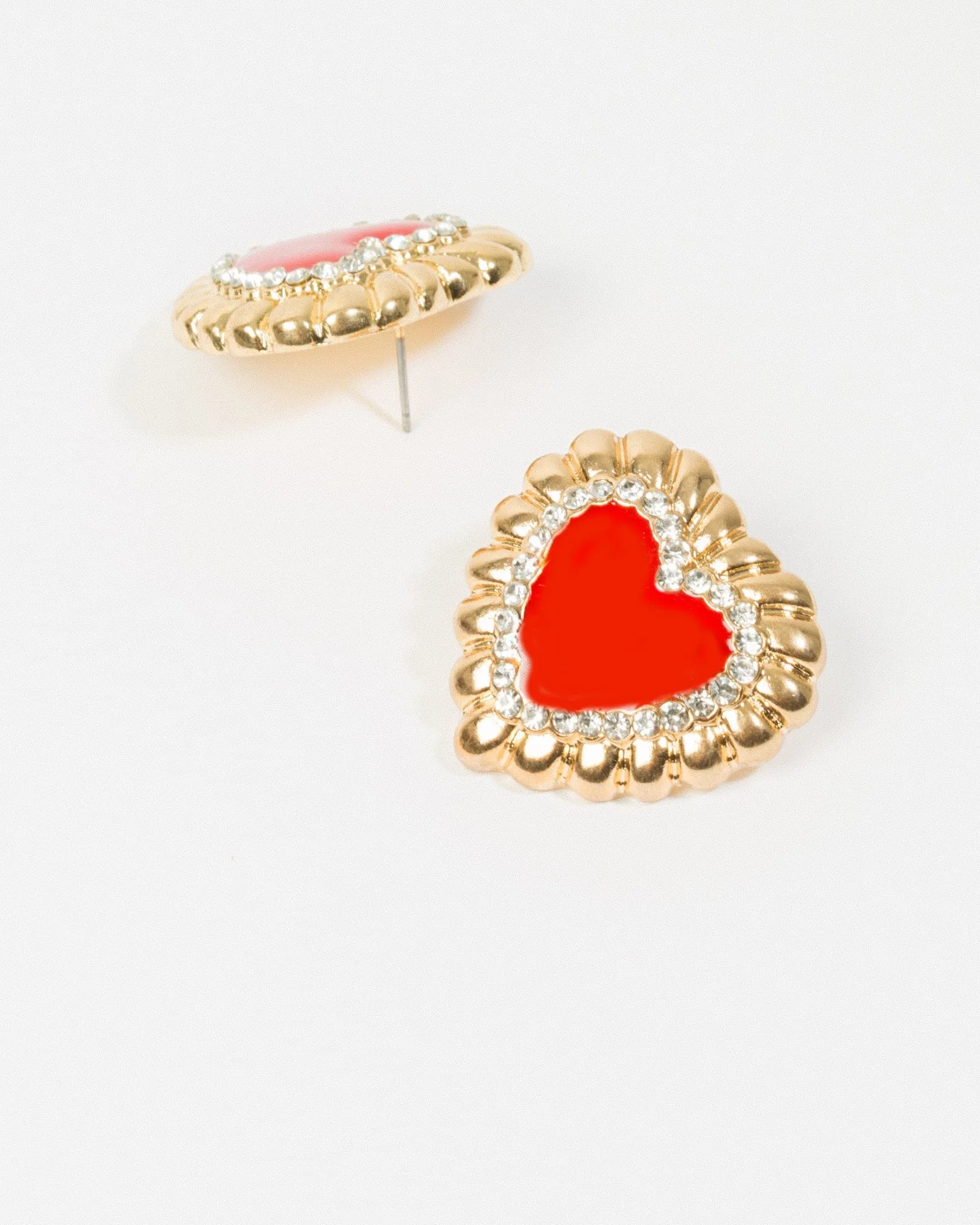 Red Heart Statement Stud Earrings sold by Collete Hayman product image thumbnail 4
