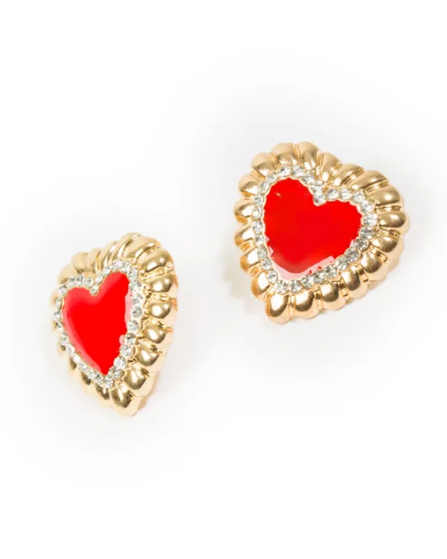 Red Heart Statement Stud Earrings sold by Collete Hayman