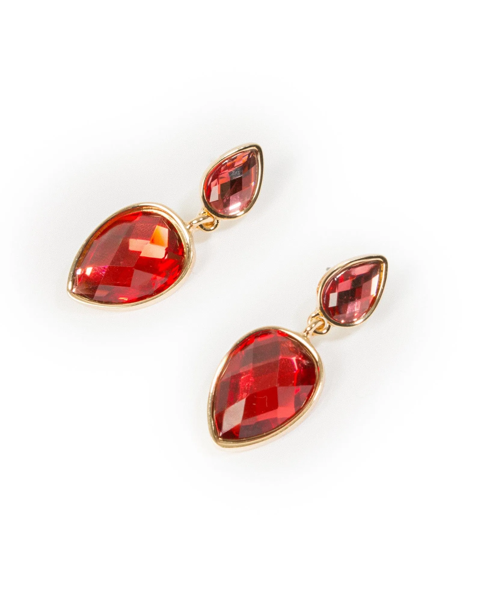 Red Double Tear Drop Earrings sold by Collete Hayman product image thumbnail 2