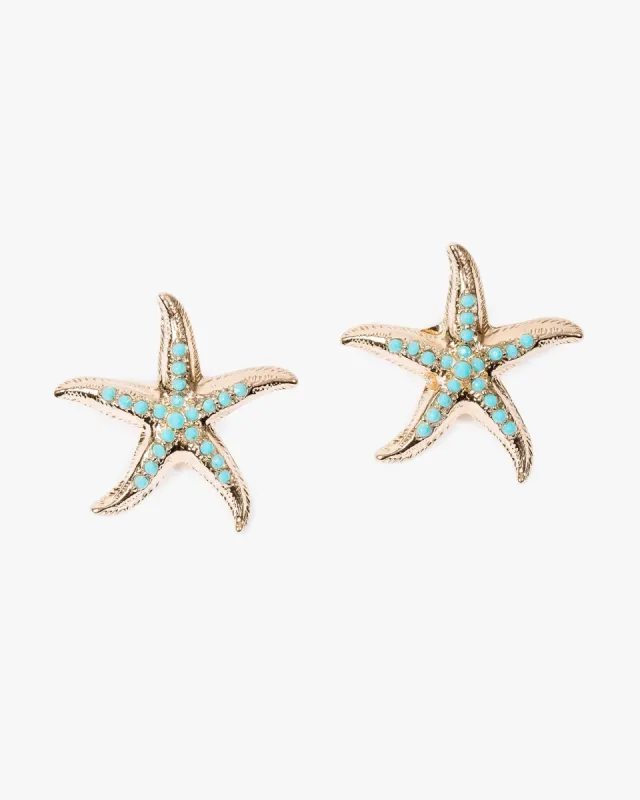 Gold Bead Detail Starfish Earrings sold by Collete Hayman