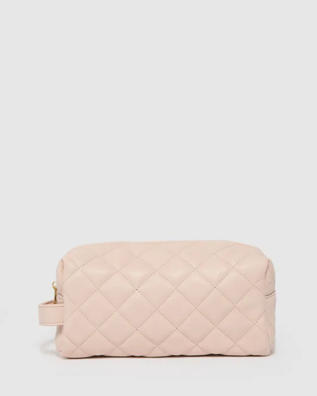 Pink Ella Quilted Soft Cosmetic Case sold by Collete Hayman