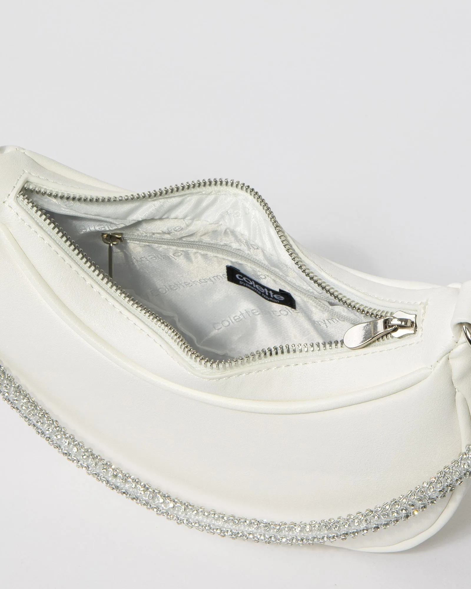 White Tarryn Crescent Shoulder Bag sold by Collete Hayman product image thumbnail 5