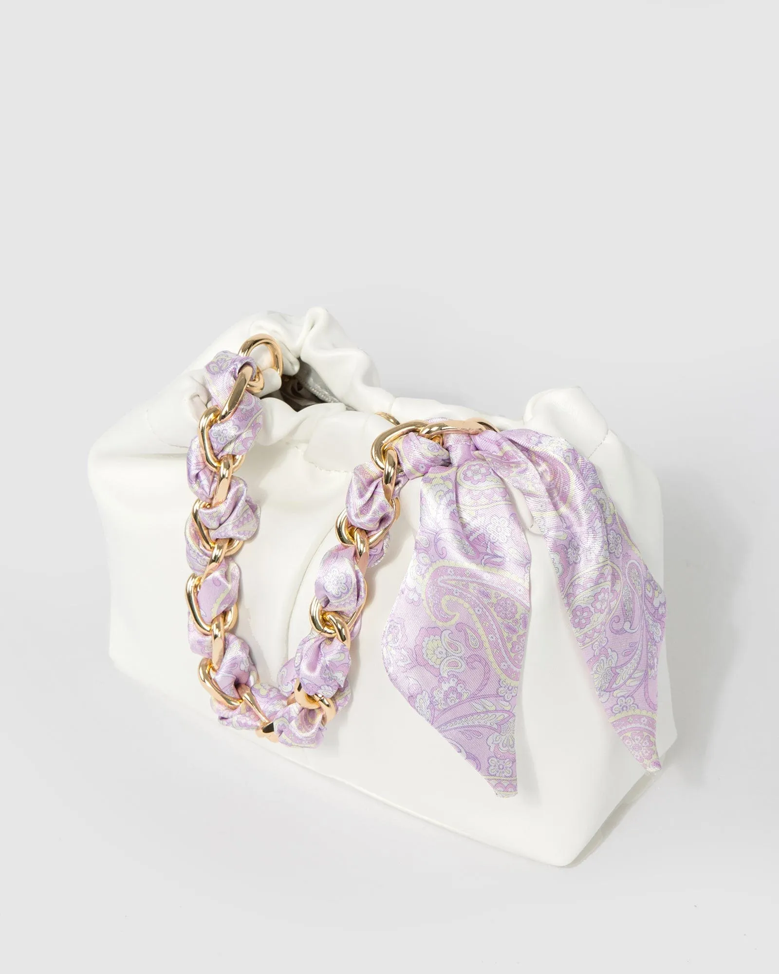 White Billie Scarf Pouch Bag sold by Collete Hayman product image thumbnail 5