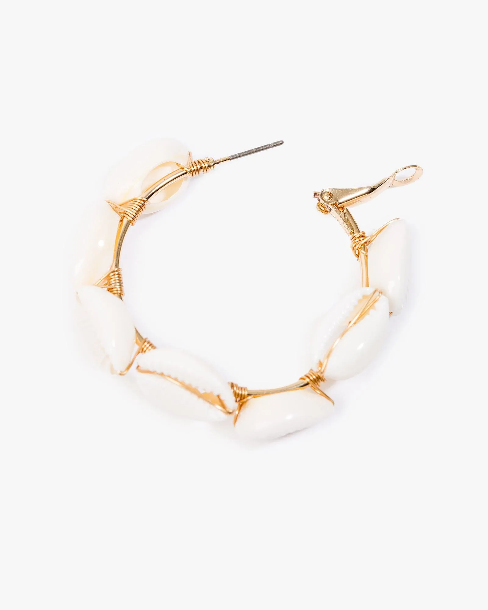 White Beach Charm Hoop Earrings sold by Collete Hayman product image thumbnail 2