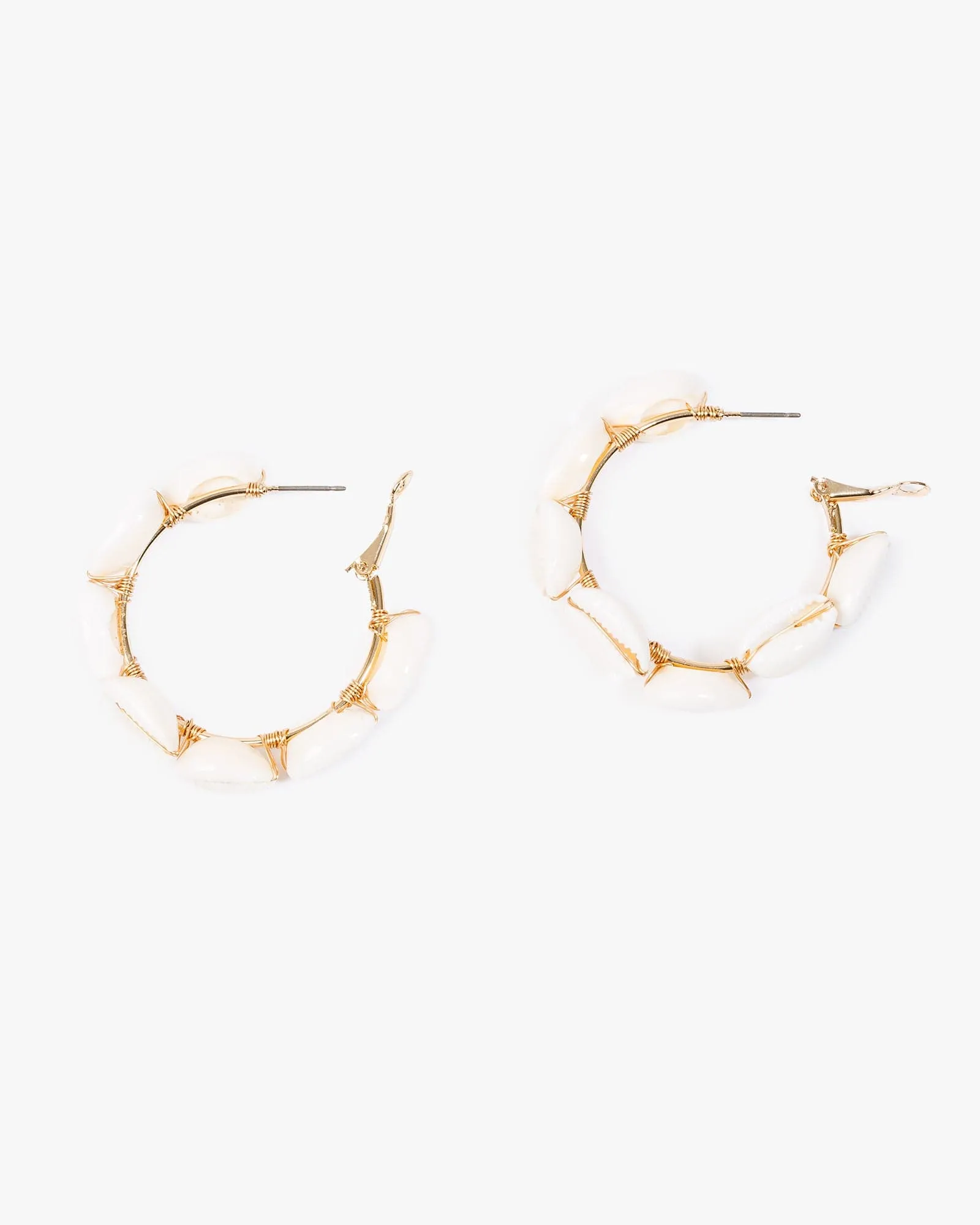 White Beach Charm Hoop Earrings sold by Collete Hayman