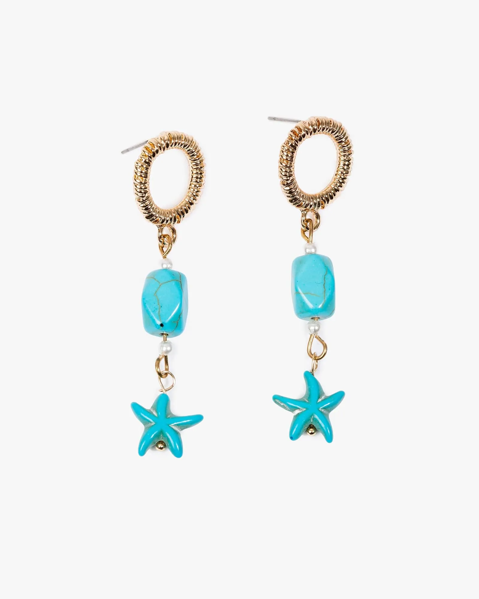 Blue Double Sea Charm Drop Earrings sold by Collete Hayman