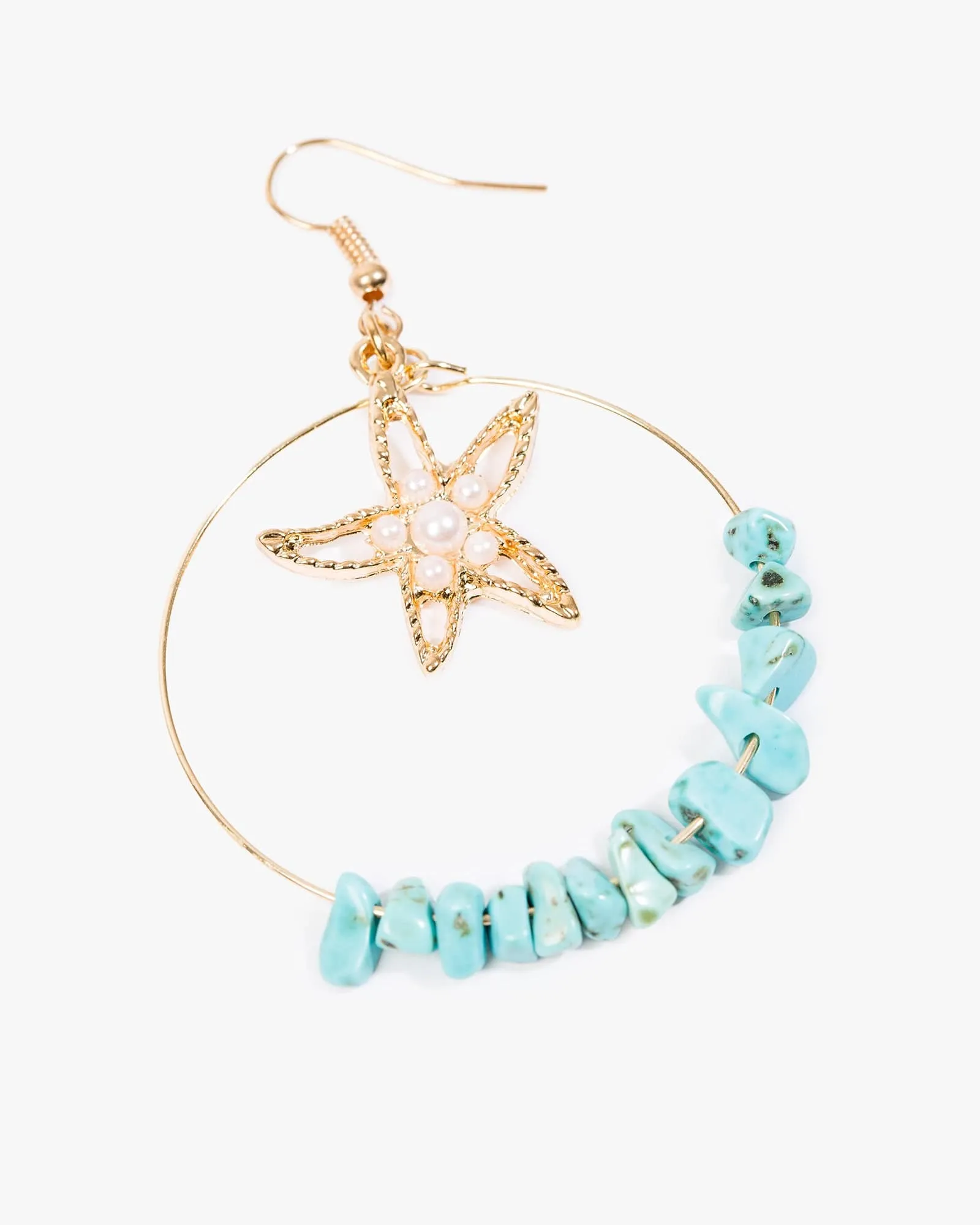 Gold Bead Detail Starfish Hoop Earrings sold by Collete Hayman product image thumbnail 2
