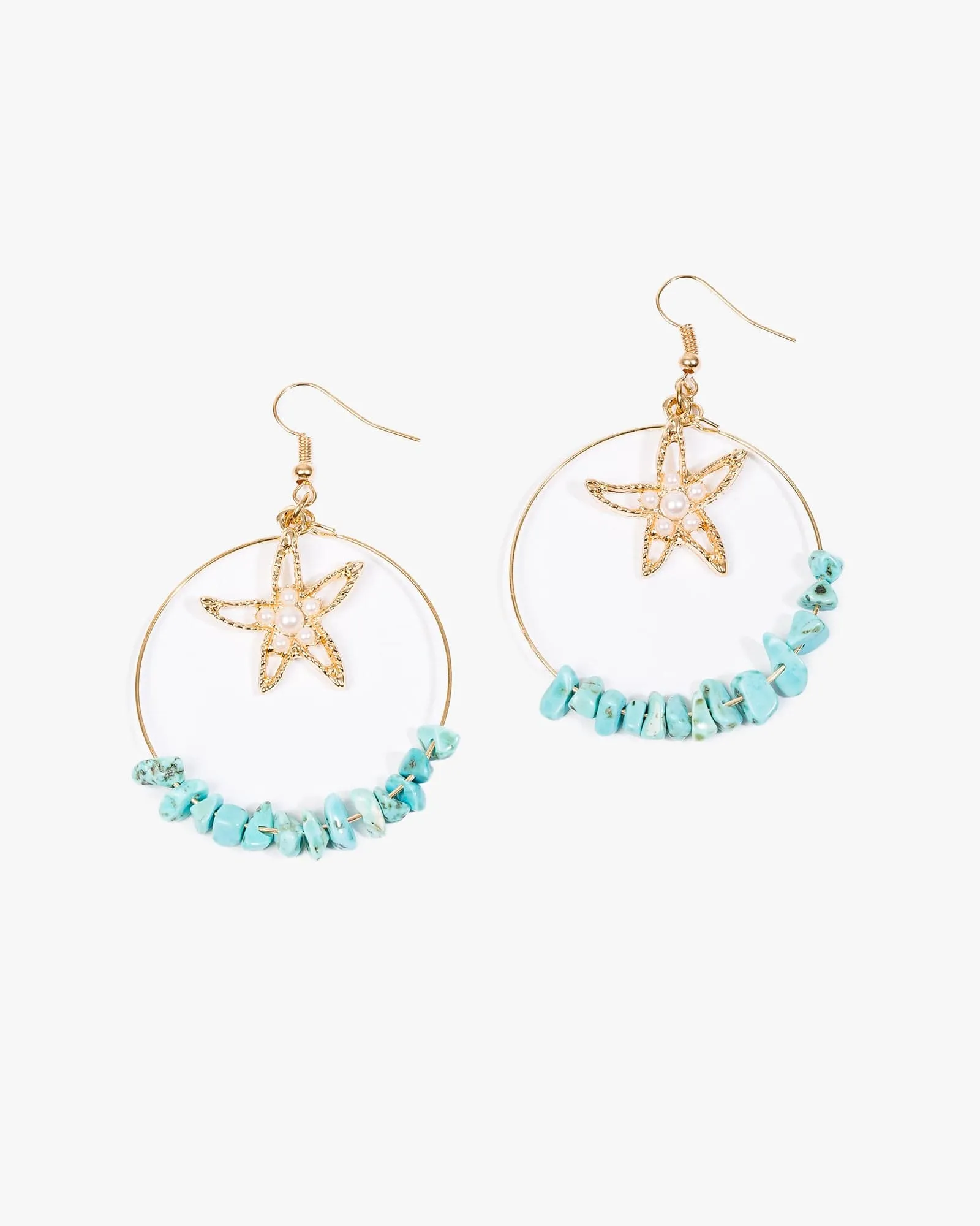 Gold Bead Detail Starfish Hoop Earrings sold by Collete Hayman