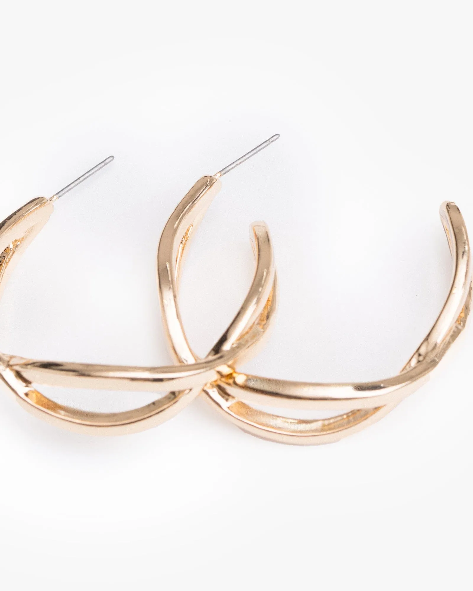 Gold Light Twist Hoop Earrings sold by Collete Hayman product image thumbnail 3