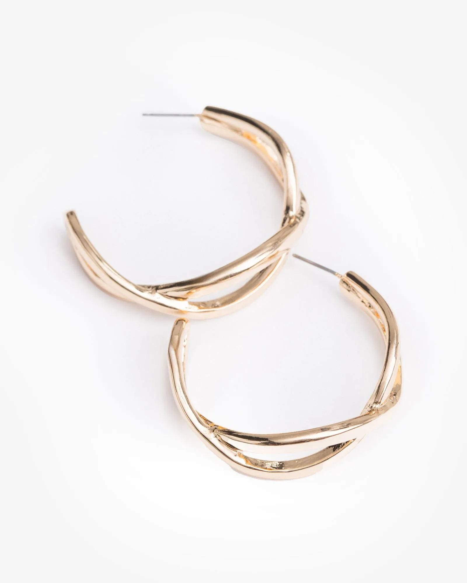 Gold Light Twist Hoop Earrings sold by Collete Hayman product image thumbnail 4
