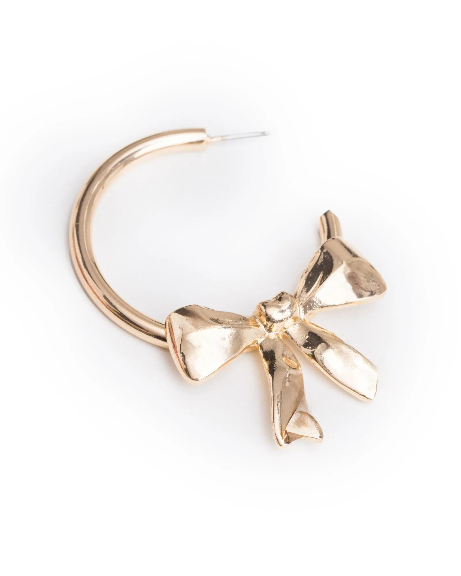 Gold Large Bow Hoop Earrings sold by Collete Hayman product image thumbnail 3