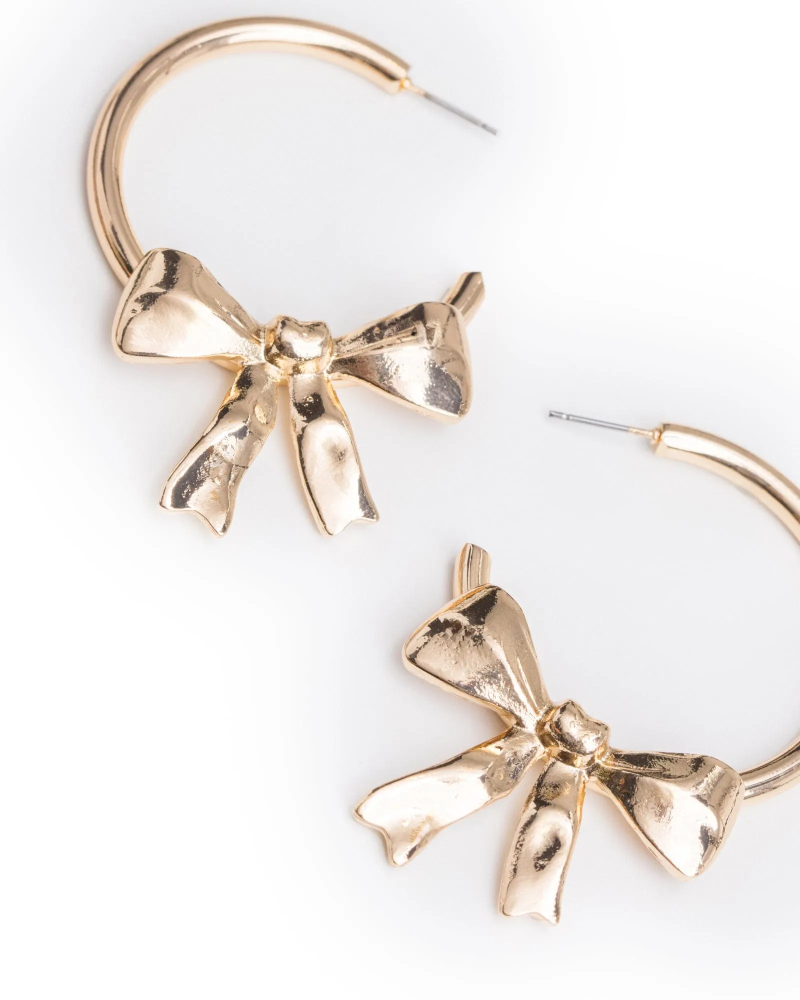 Gold Large Bow Hoop Earrings sold by Collete Hayman product image thumbnail 2