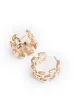 Gold Link Band Hoop Earrings sold by Collete Hayman