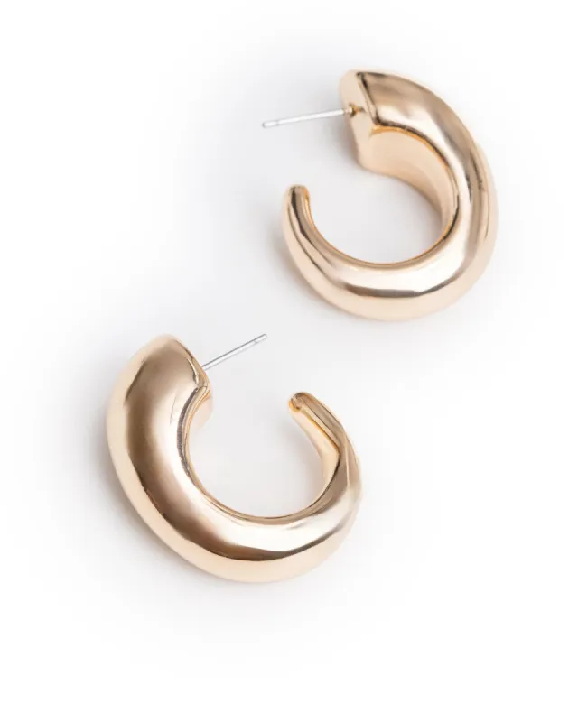 Gold Hook Hoop Earrings sold by Collete Hayman