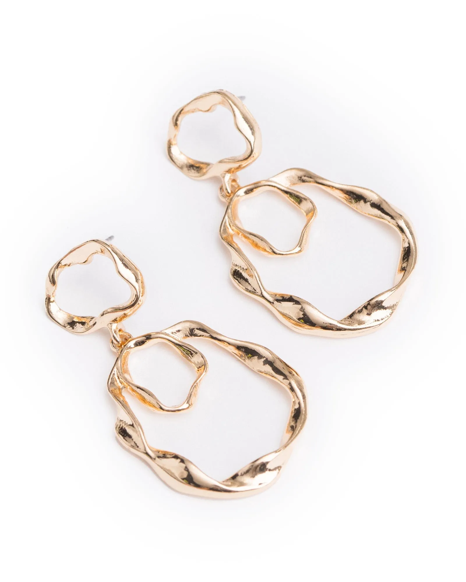 Gold Twisted Loops Drop Earrings sold by Collete Hayman product image thumbnail 4