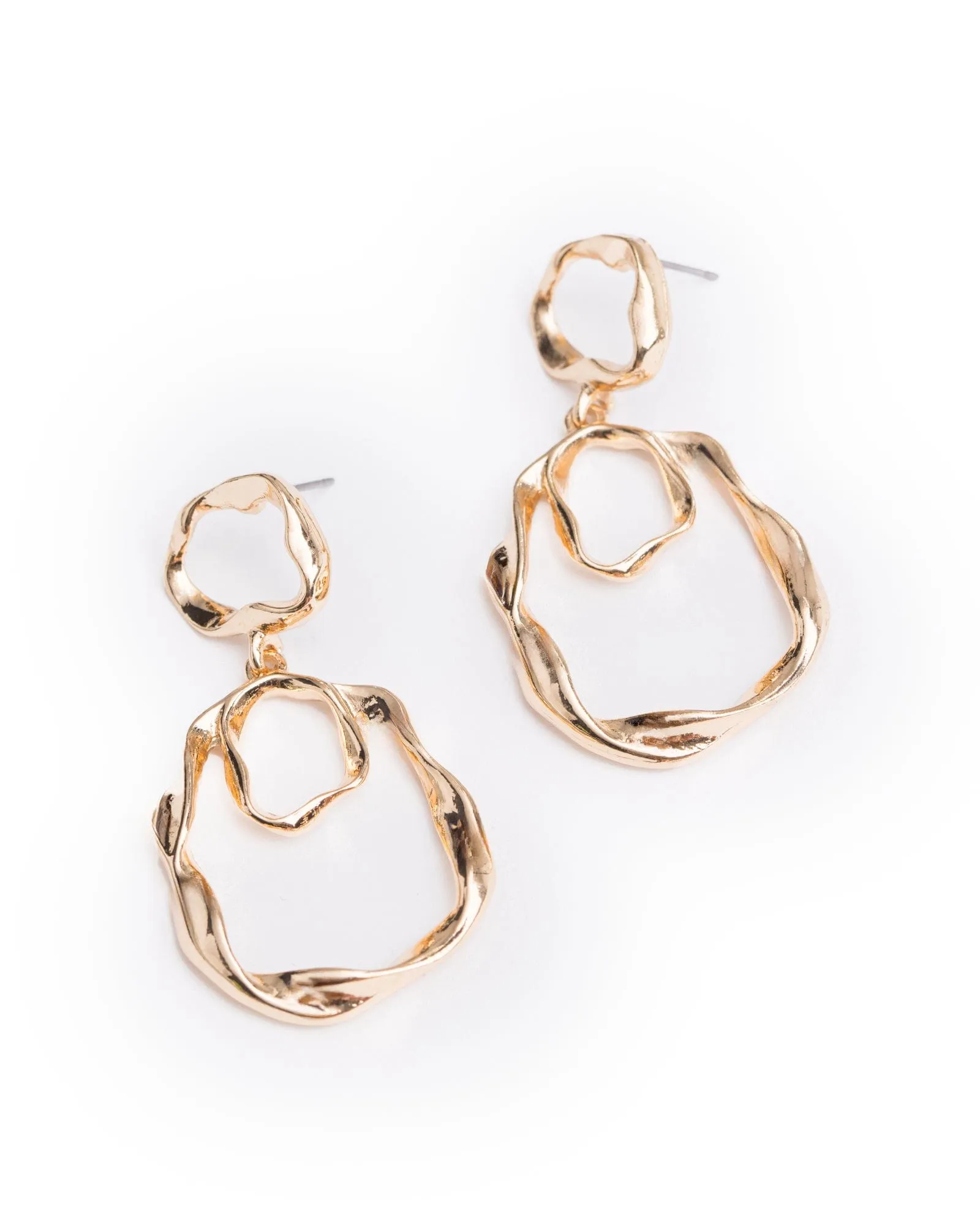 Gold Twisted Loops Drop Earrings sold by Collete Hayman