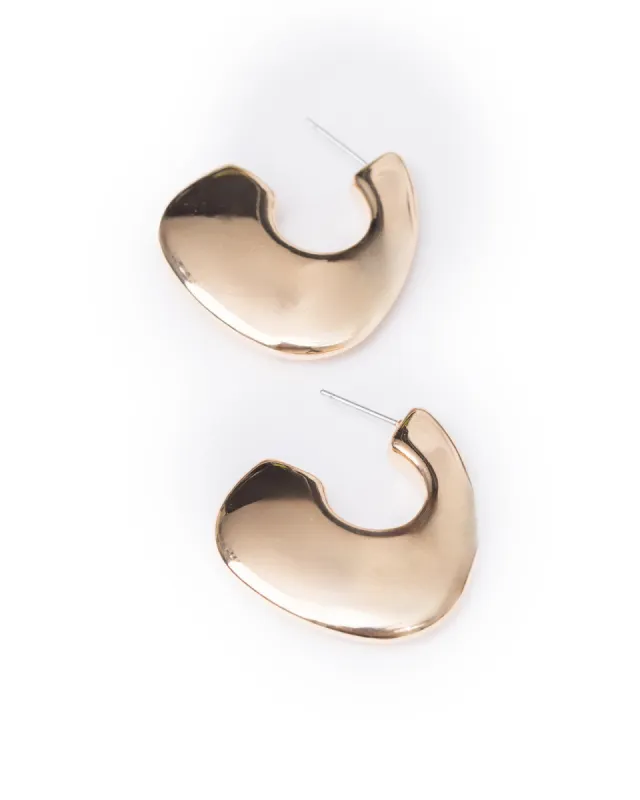 Gold Chunky Flat Hoop Earrings sold by Collete Hayman