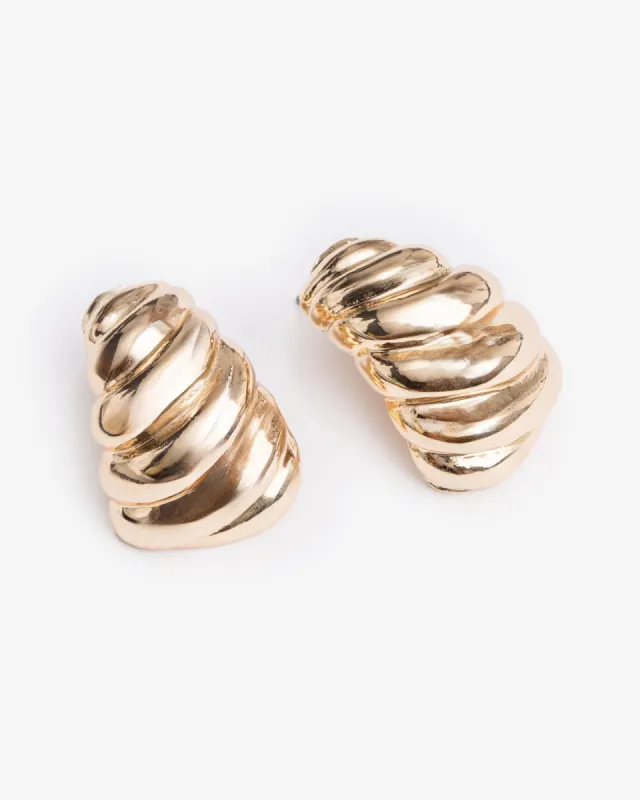 Gold Croissant Hoop Earrings sold by Collete Hayman