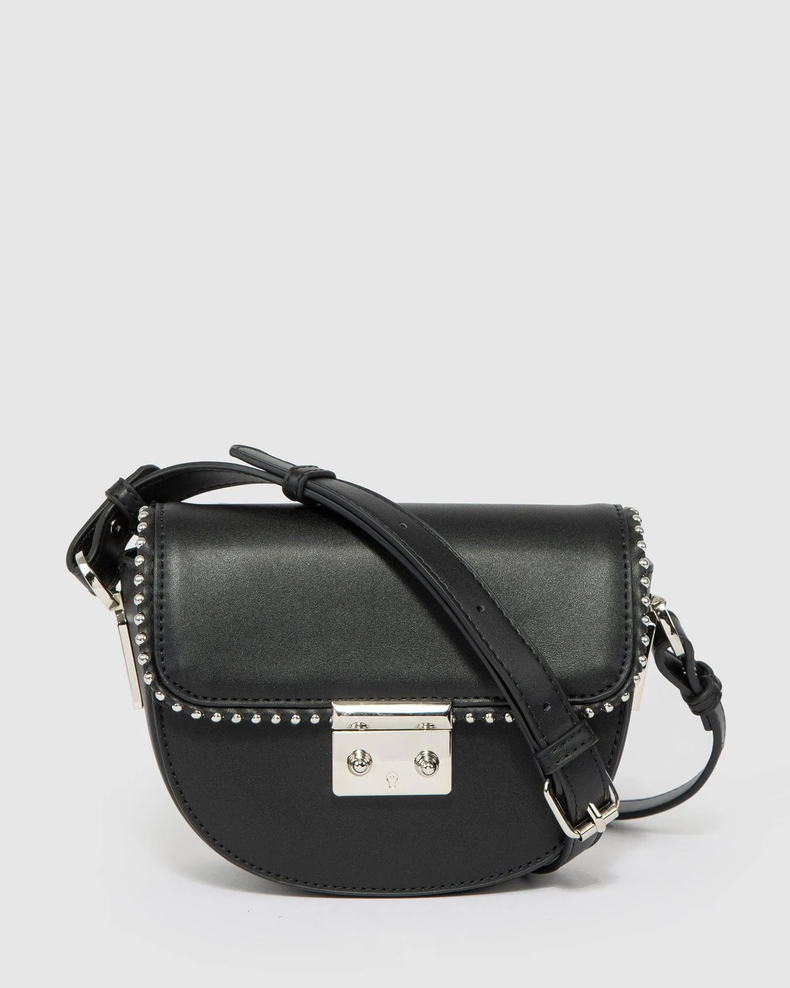 Black Clara Stud Saddle Bag sold by Collete Hayman