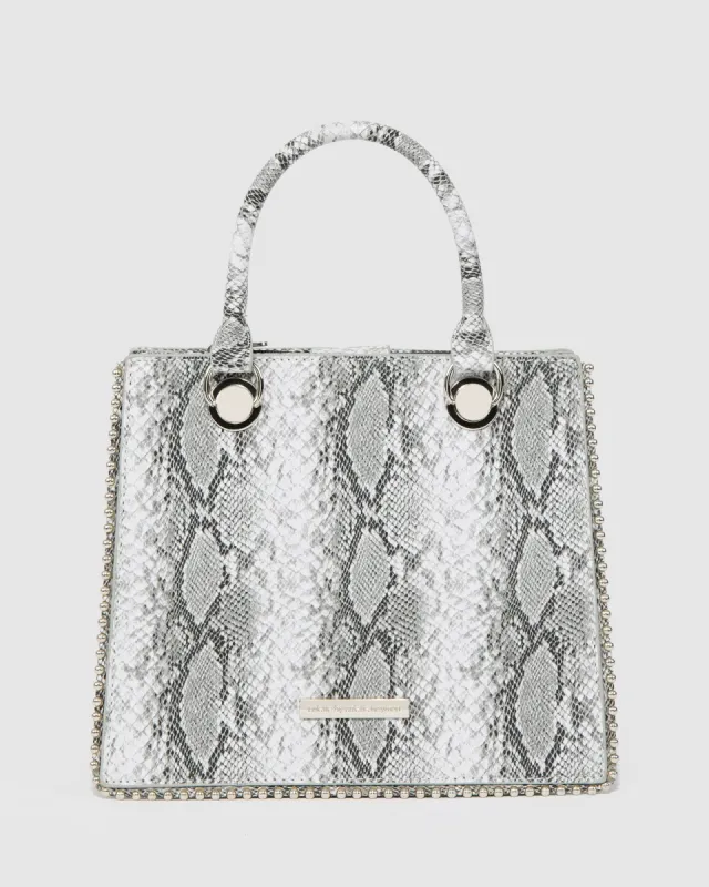 Snake Print Alina Stud Mini Tote Bag sold by Collete Hayman