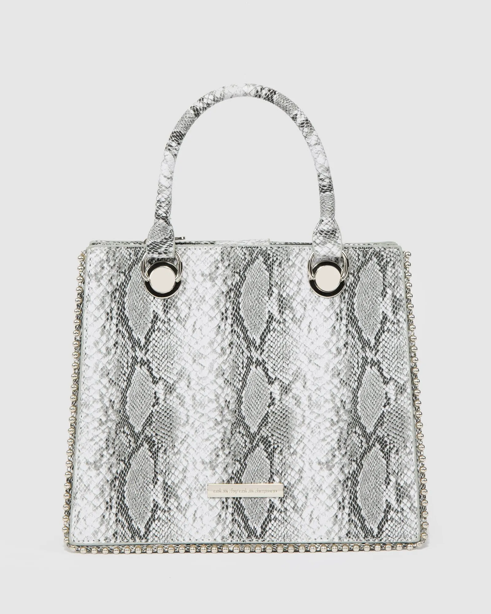 Snake Print Alina Stud Mini Tote Bag sold by Collete Hayman