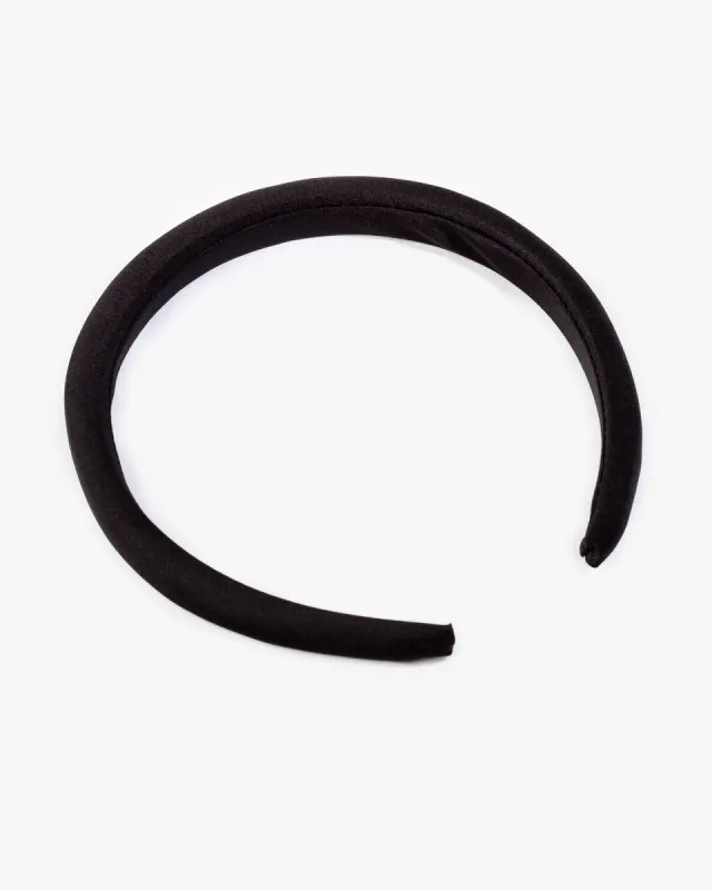 Black Thin Plain Satin Headband sold by Collete Hayman