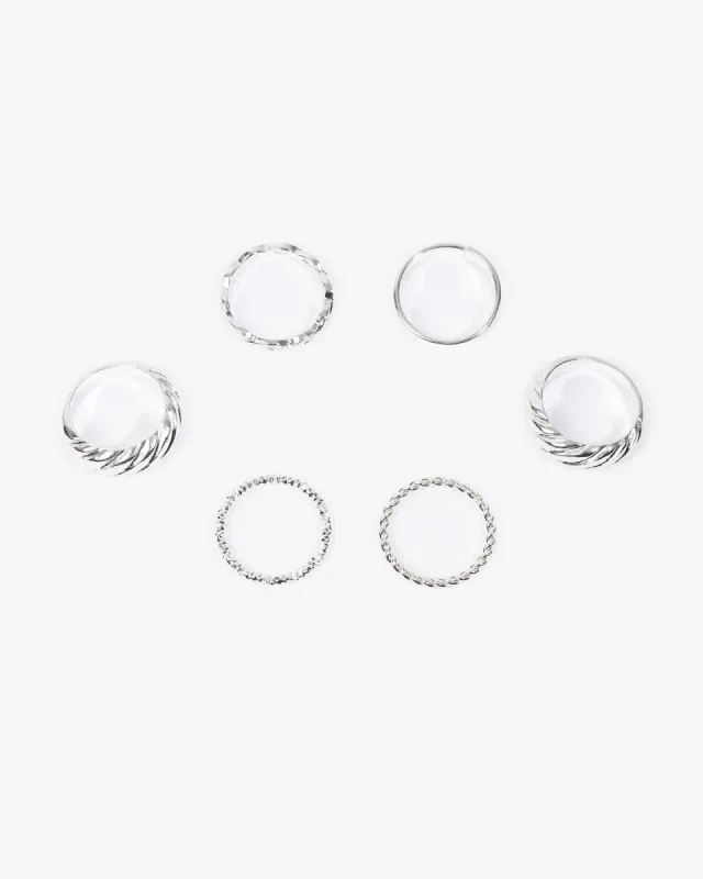 Silver Twist Dome Ring Pack sold by Collete Hayman