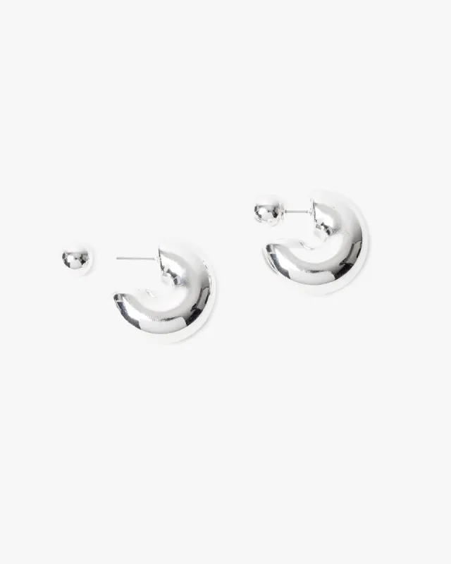 Silver Chubby Front Back Hoop Earrings sold by Collete Hayman