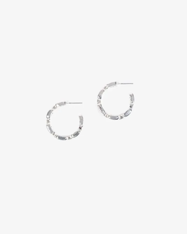 Silver Link Band Hoop Earrings sold by Collete Hayman