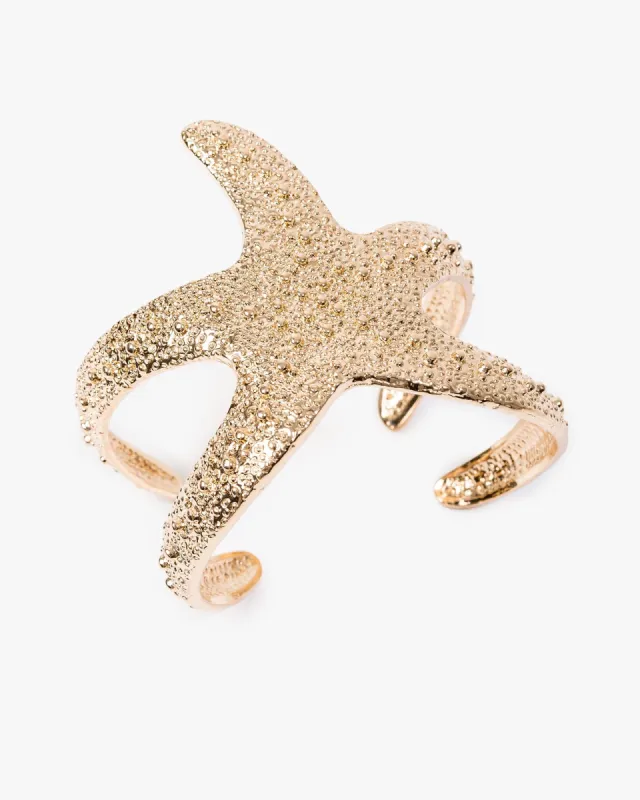 Gold Textured Star Fish Cuff Bracelet sold by Collete Hayman