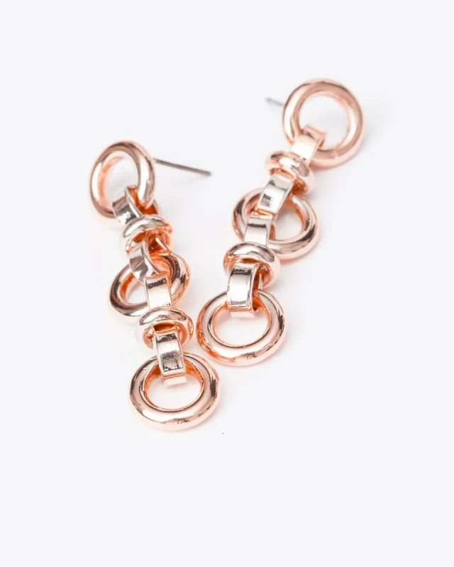 Rose Gold Chain Link Drop Earrings sold by Collete Hayman